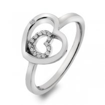 Серебряное кольцо Hot Diamonds с бриллиантом и белыми топазами